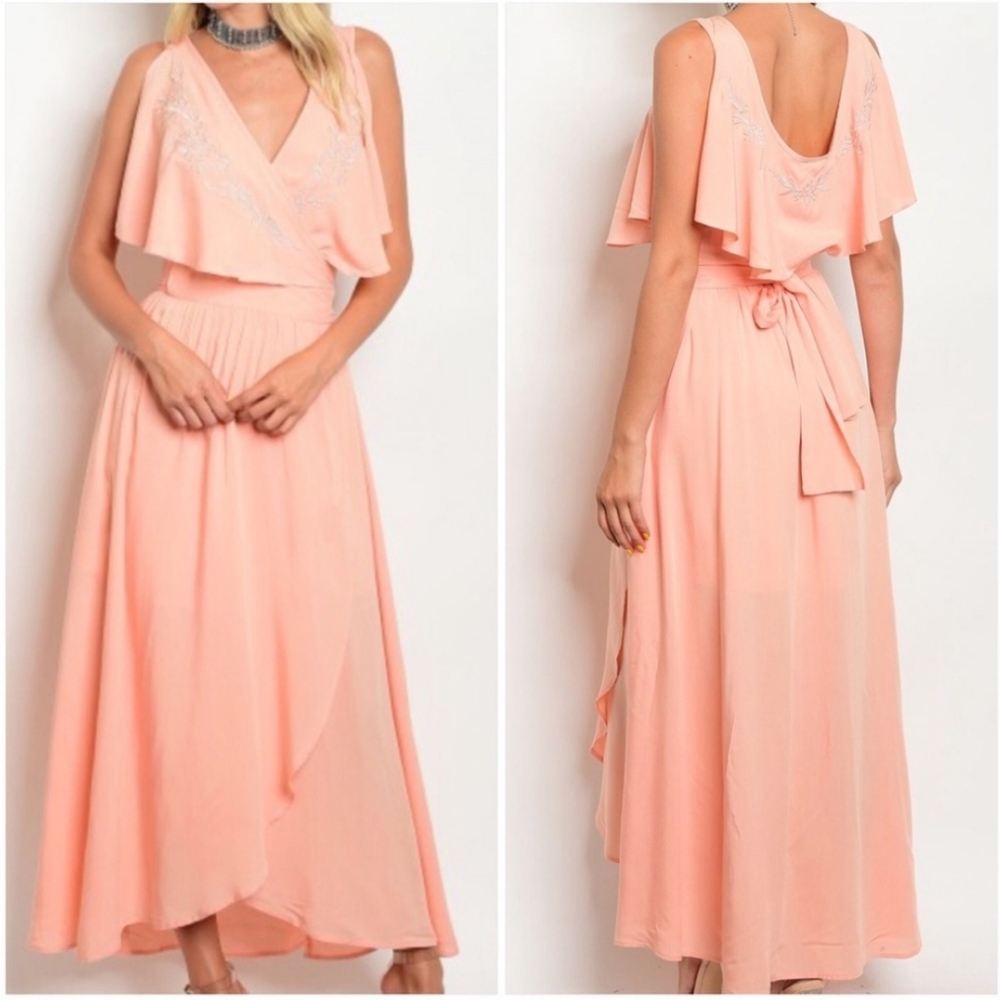 Boutique Peach Maxi Dress